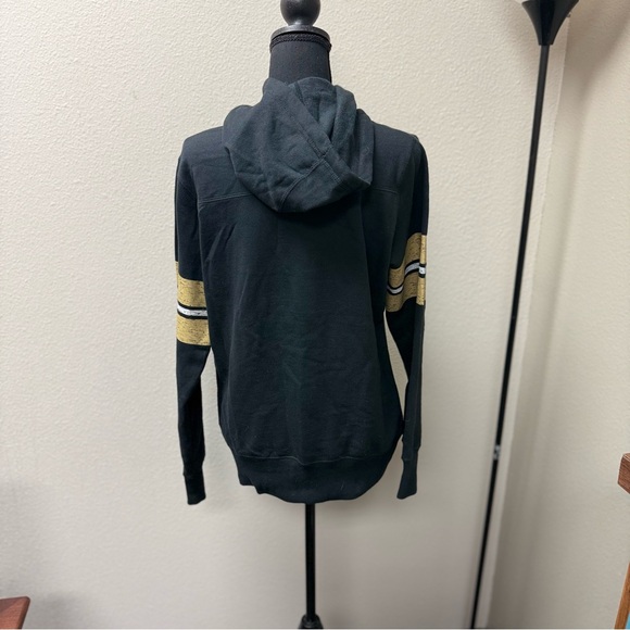 NFL Team Apparel New Orleans Saints Women's Black Hoodie, Gold Fleur-de-lis. Lg - Picture 3 of 7